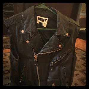 Vintage DKNY leather biker vest  1990’s like new